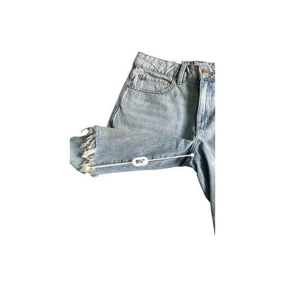 Garage Womens Bermuda Jean Shorts Size 00 Blue Denim Cut-off Jorts Skater Grunge - Picture 12 of 16